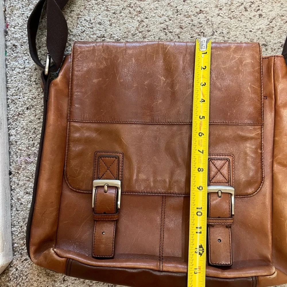 FOSSIL Messenger‎ Crossbody Bag Unisex Brown Distressed Leather Business School